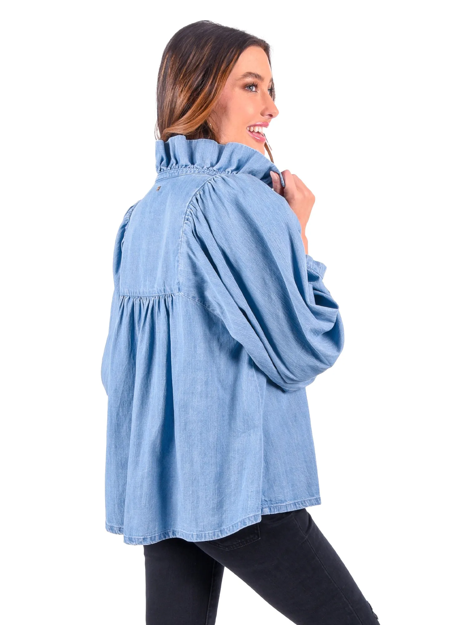 Stella Top - Denim Chambray