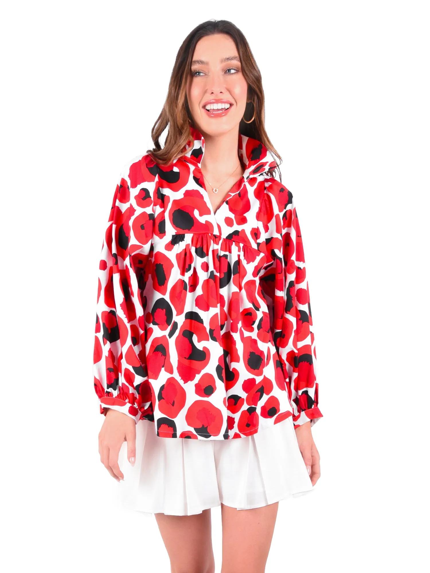 Stella Top - Red Collegiate Cheetah