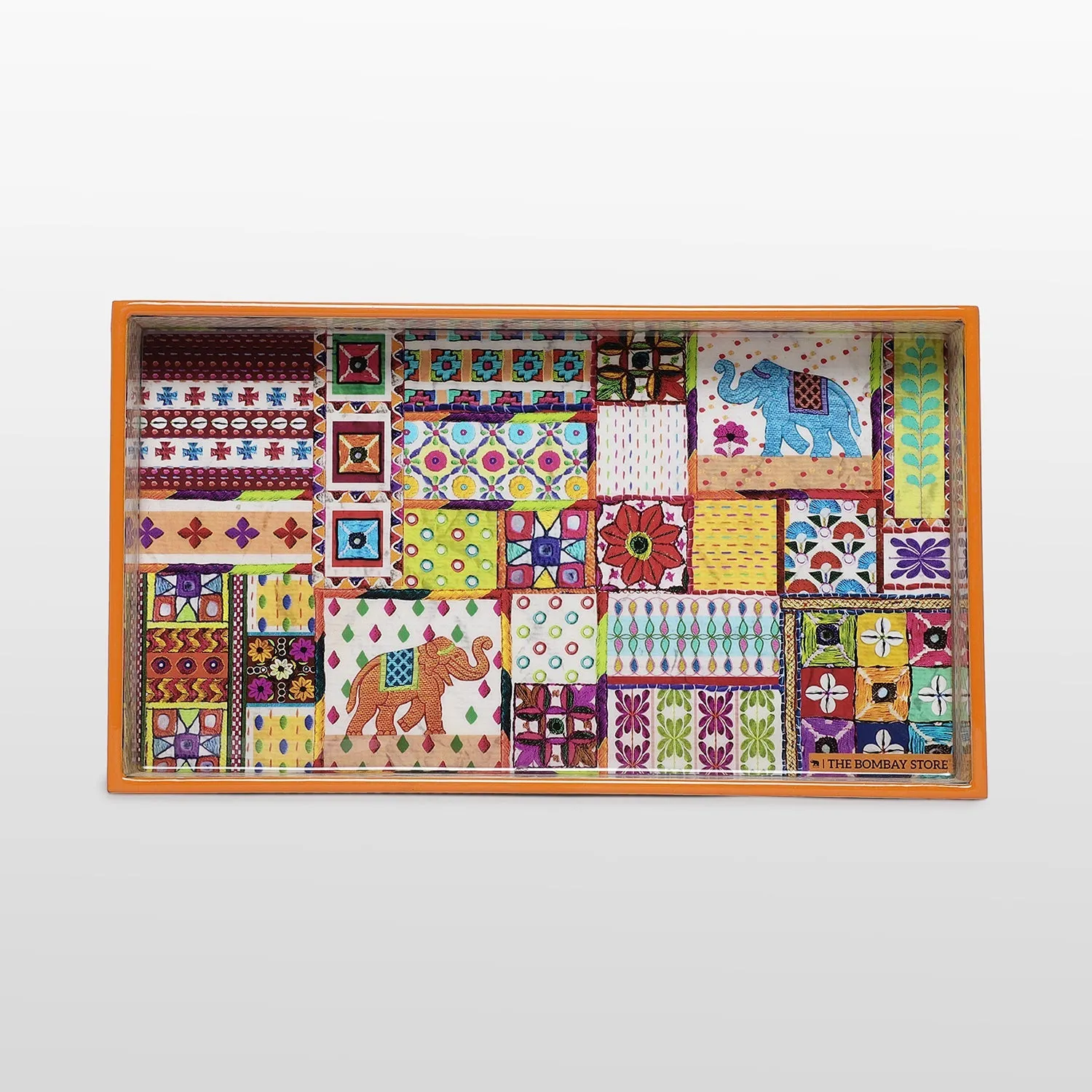 Sui Dhaga Rectangle Enamel Small Tray