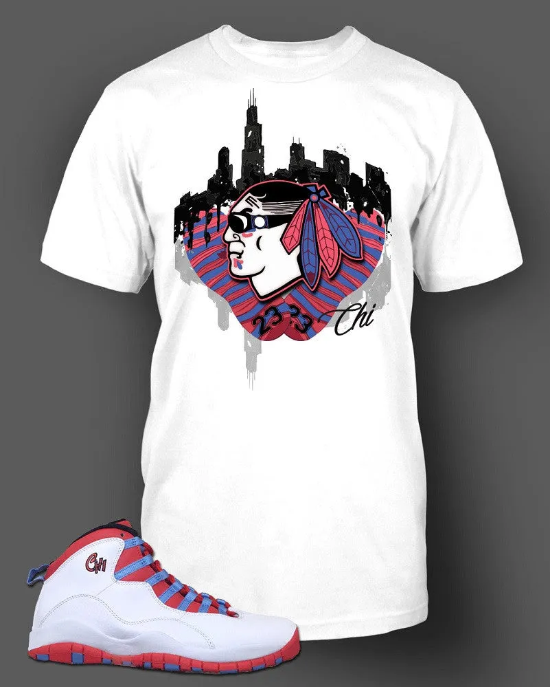 T Shirt To Match Retro Air Jordan 10 Chicago Shoe