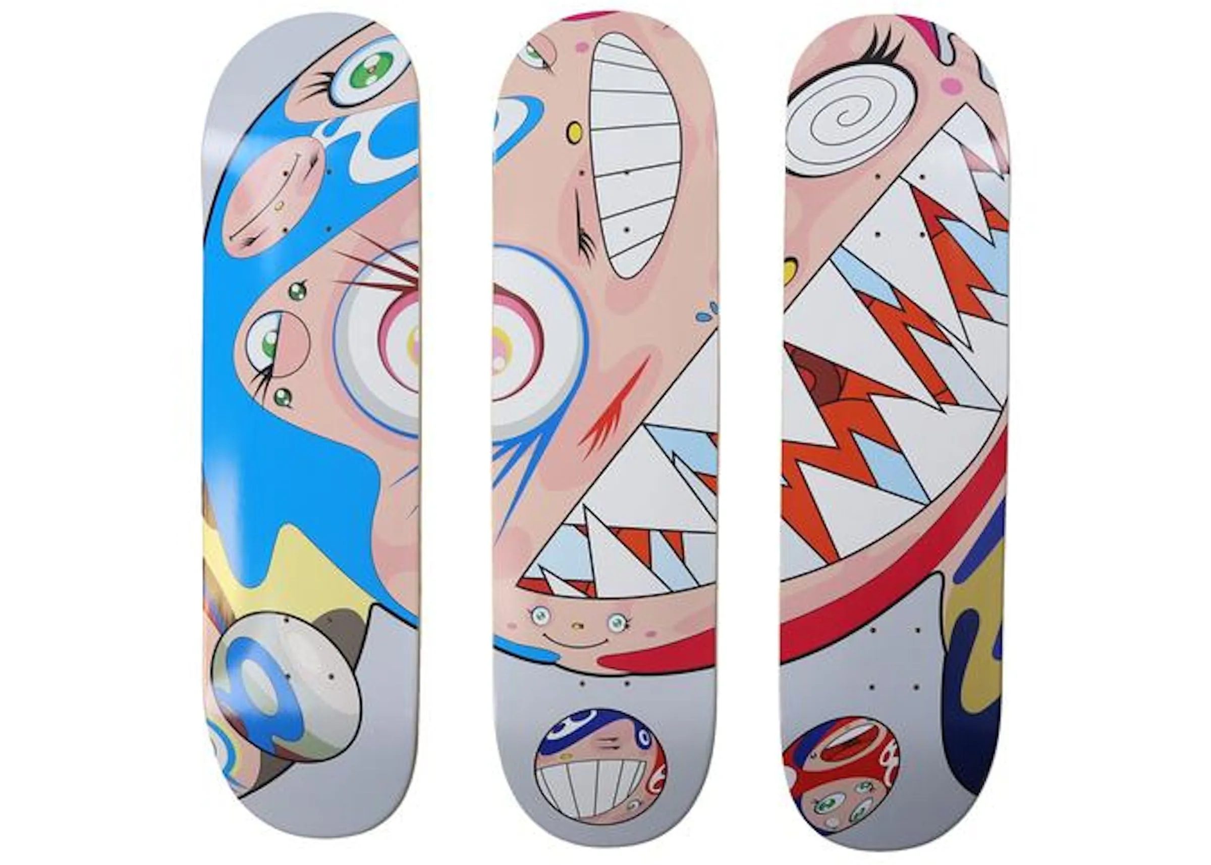 Takashi Murakami Flying Dob Skateboard Deck Set Multicolor