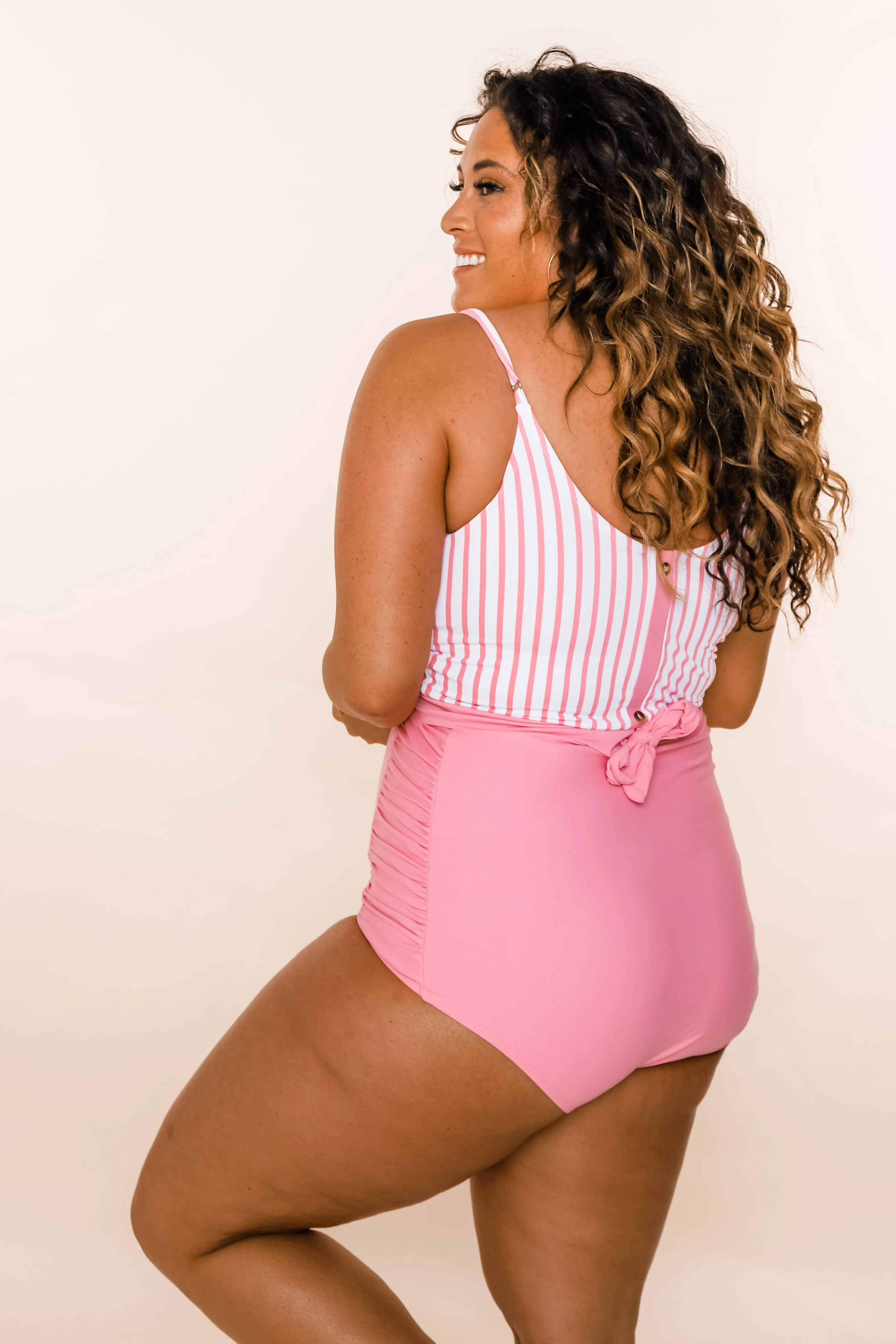 The Lounger Top | Pink & White Stripes | Final Sale