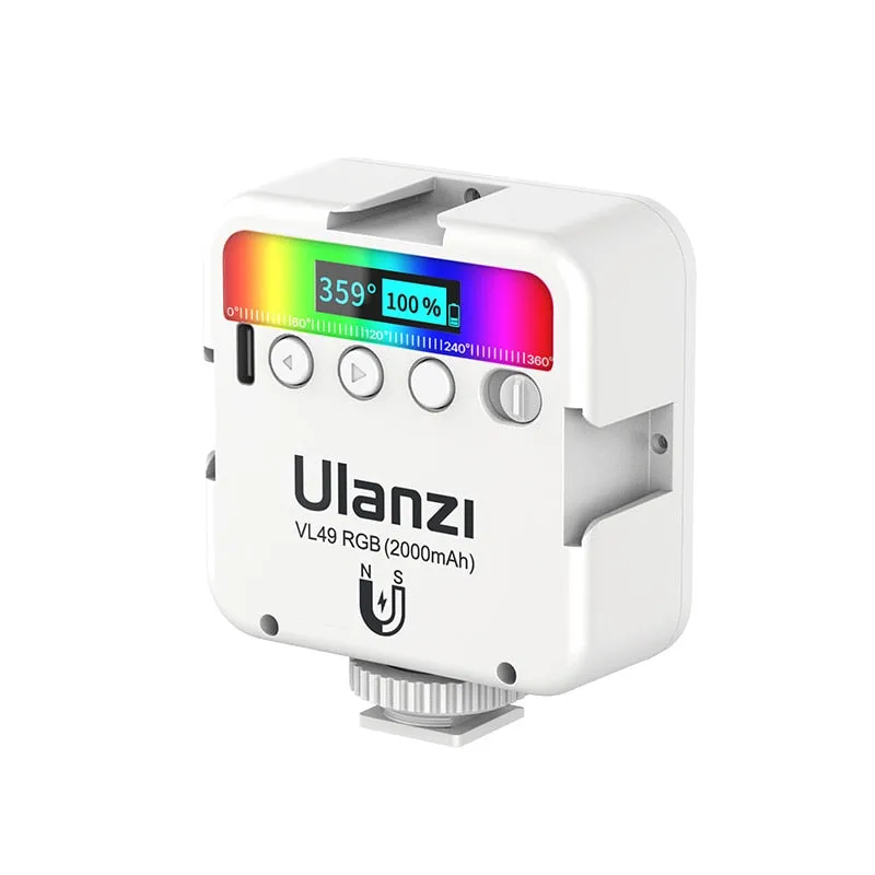 Ulanzi VL49 RGB Video Lights Mini LED Camera Light 2000mAh Rechargable LED Panel Lamp Photo Video Lighting  for Youtube Tik tok