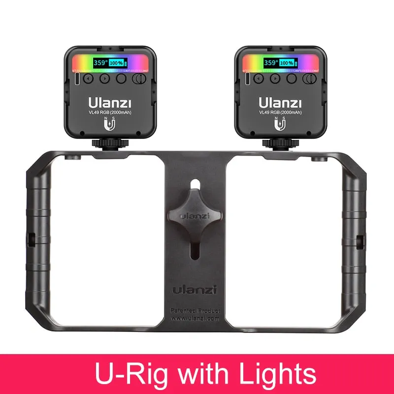 Ulanzi VL49 RGB Video Lights Mini LED Camera Light 2000mAh Rechargable LED Panel Lamp Photo Video Lighting  for Youtube Tik tok