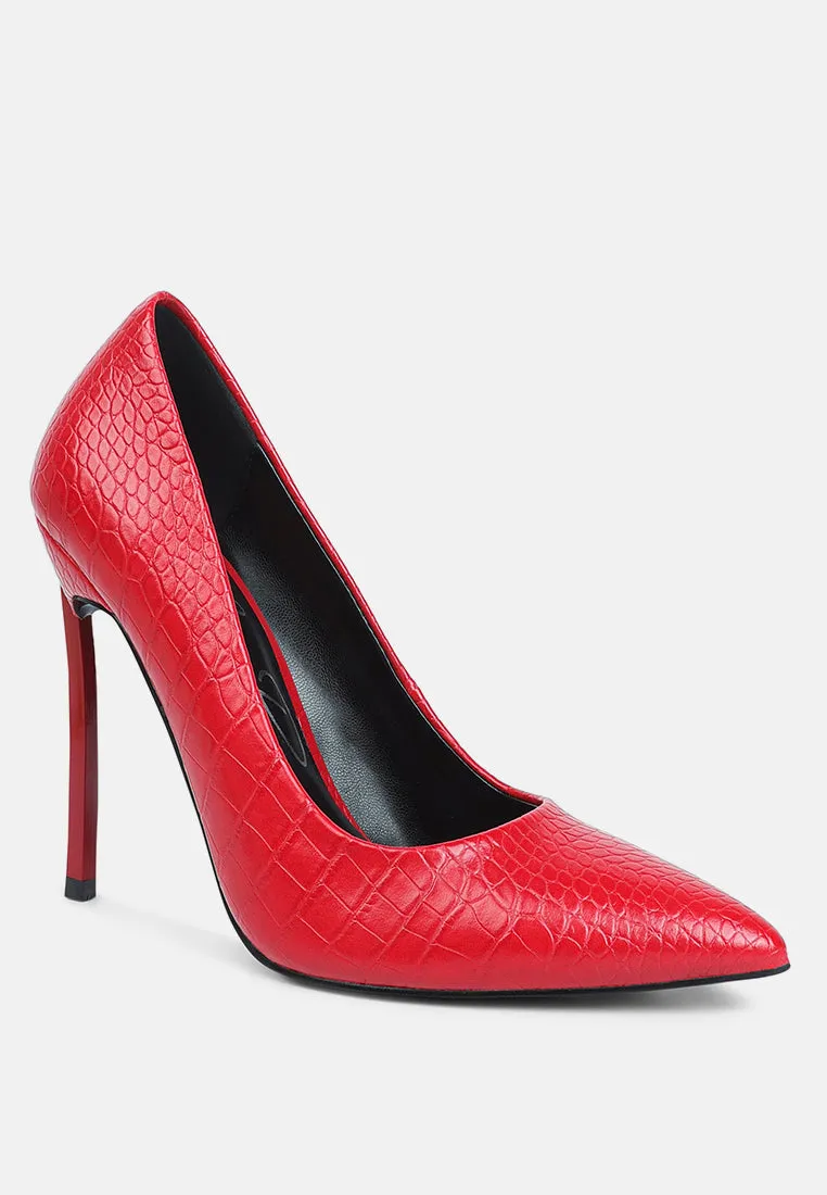 Urchin Croc High Stiletto Heel Pumps