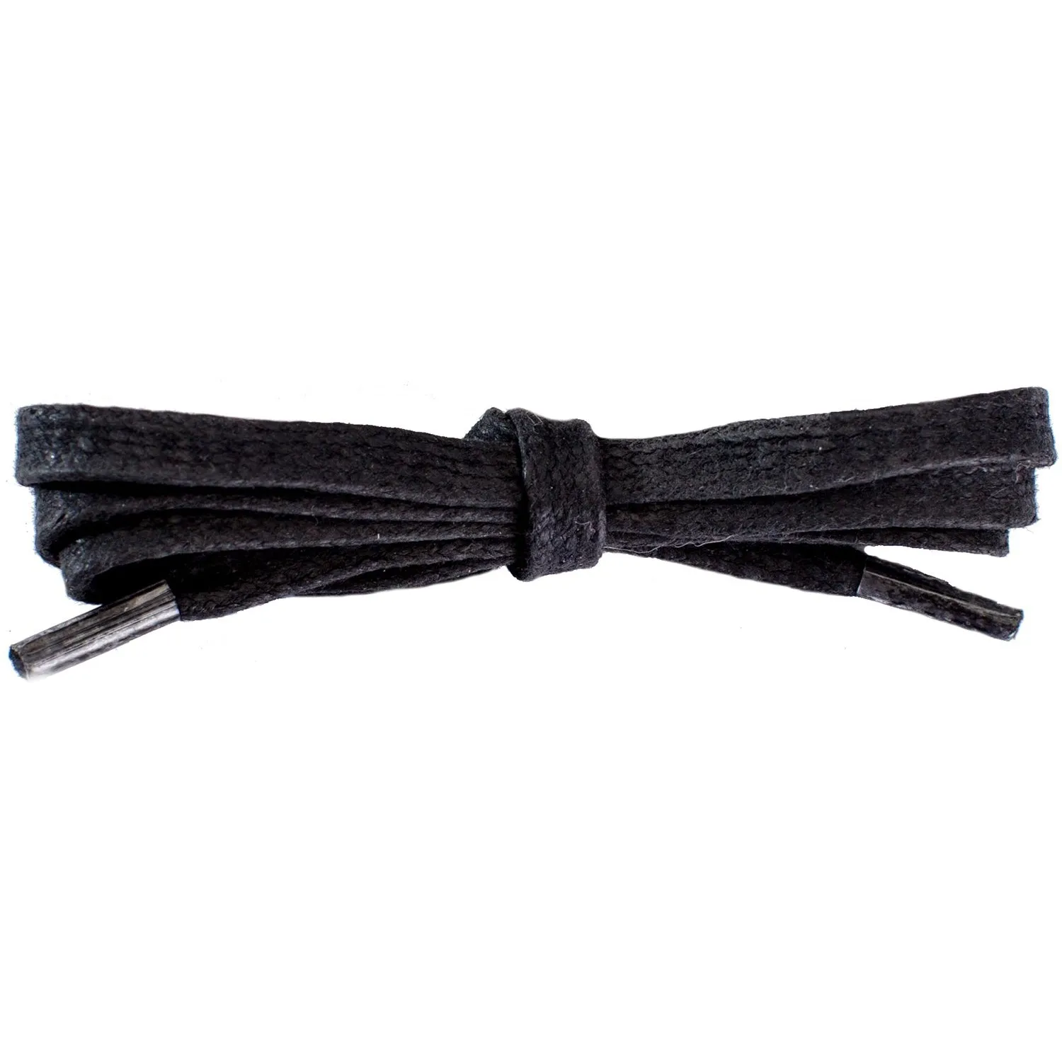 Waxed Cotton 1/4" Flat Dress Laces 12 Pack - Black (12 Pair Pack) Shoelaces