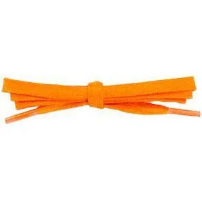 Waxed Cotton 1/4" Flat Dress Laces 12 Pack - Fire Orange (12 Pair Pack) Shoelaces