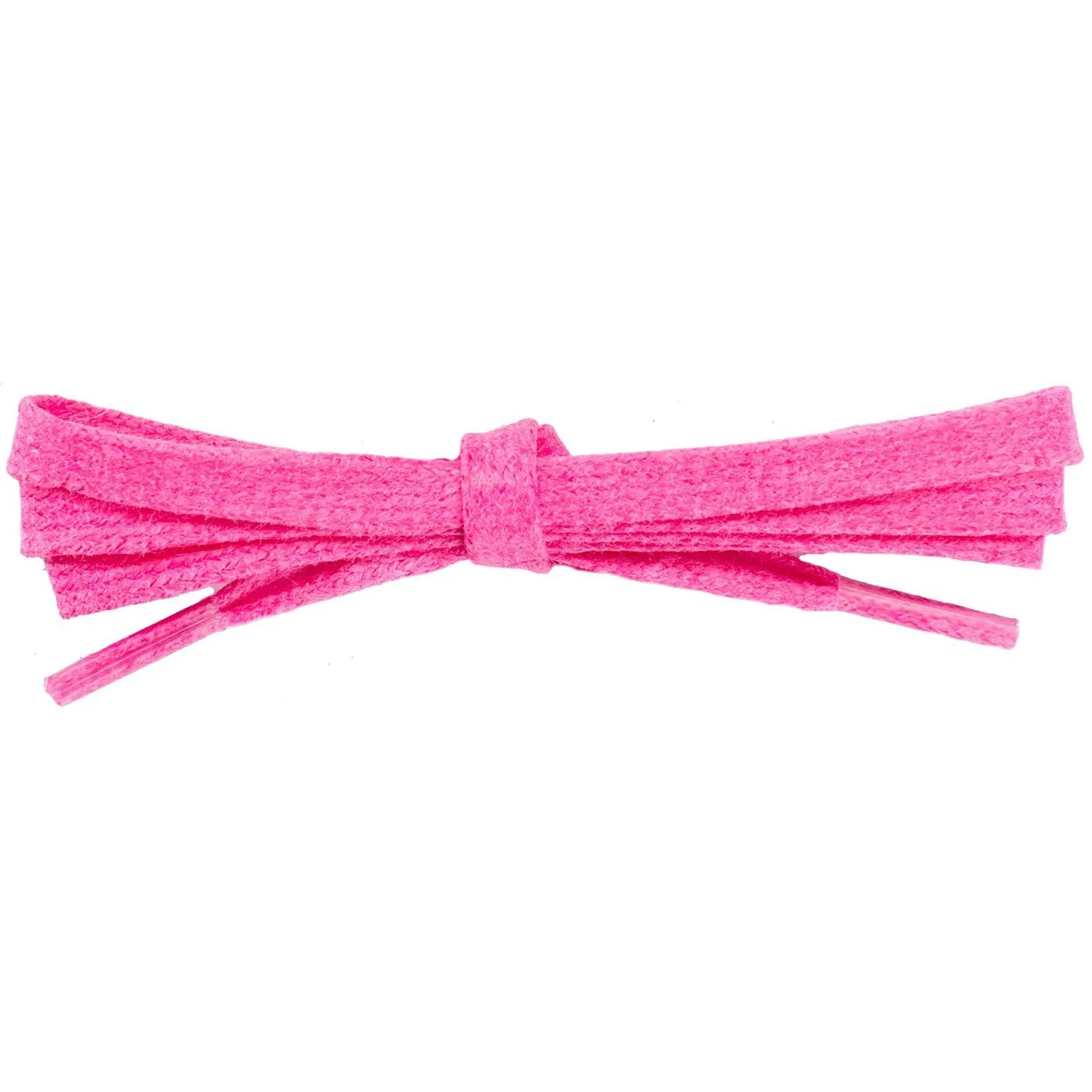 Waxed Cotton 1/4" Flat Dress Laces 12 Pack - Hot Pink (12 Pair Pack) Shoelaces