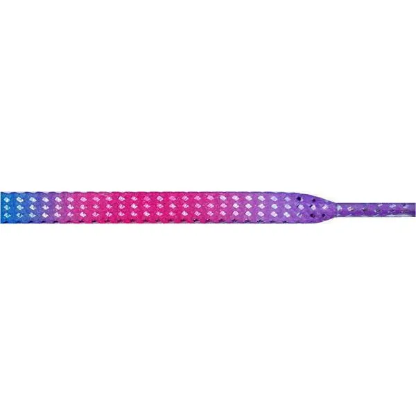 Wholesale Glitter Flat 1/4" - Rainbow (12 Pair Pack) Shoelaces