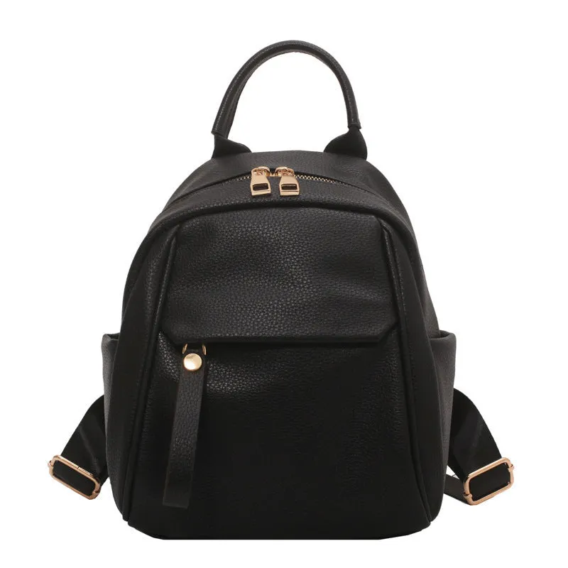 Women's Bag  New Korean Style Soft Leather Women's Backpack Fashion Artistic Travel Small Backpack Women's Bag BSG