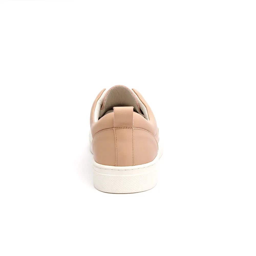 Women's Meister Toasted Almond Pink Leather Low Tops 94384-770