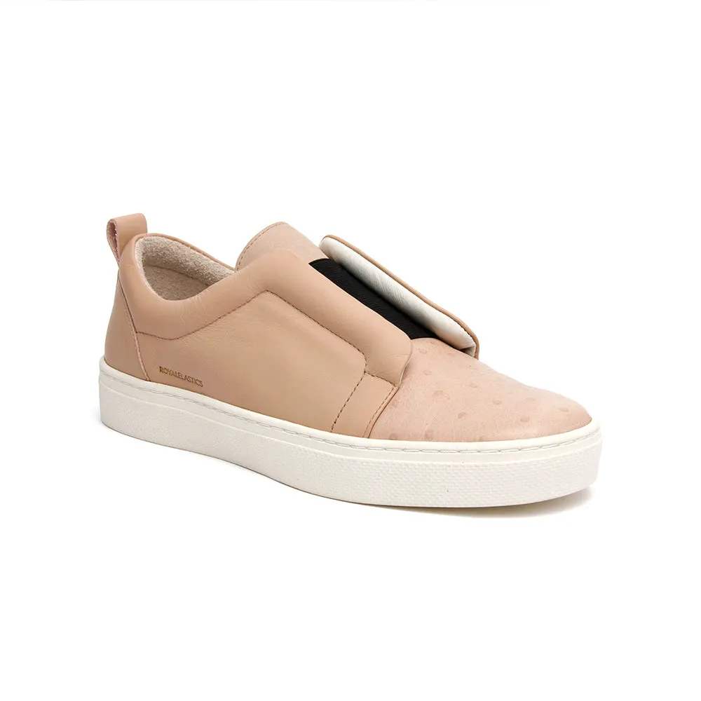 Women's Meister Toasted Almond Pink Leather Low Tops 94384-770