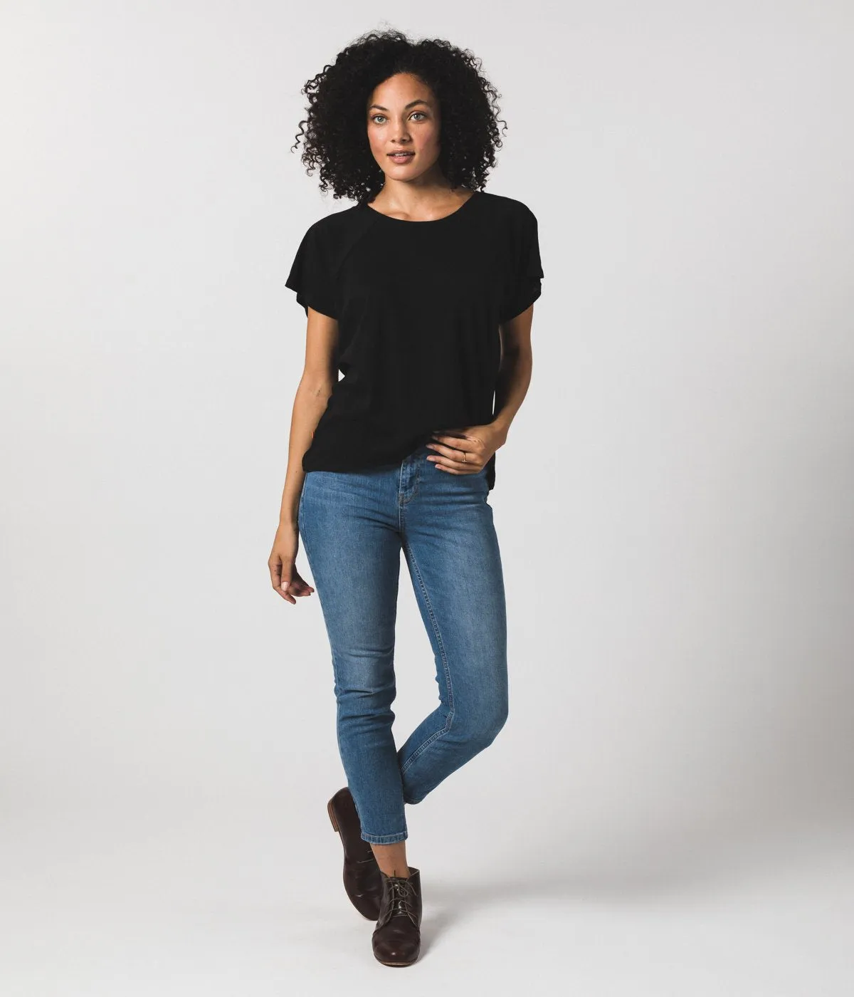 Women's Raglan Crew - Black