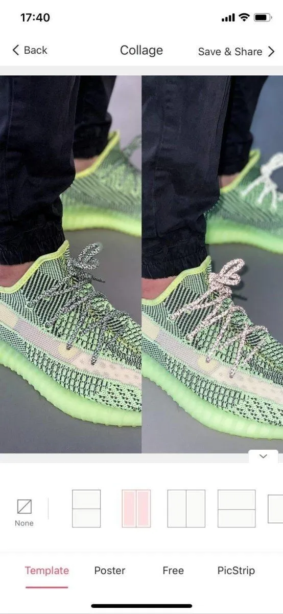 Yeezy Laces 3M Reflective Rope Laces V2 - Glow in the Dark Green Laces for Yeezy Boost 350 V2 Yeezreel