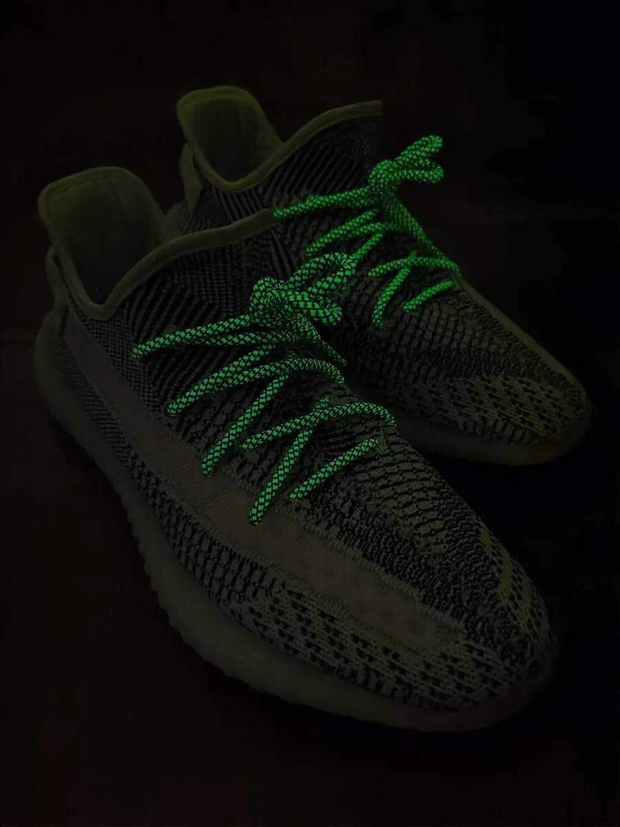 Yeezy Laces 3M Reflective Rope Laces V2 - Glow in the Dark Green Laces for Yeezy Boost 350 V2 Yeezreel